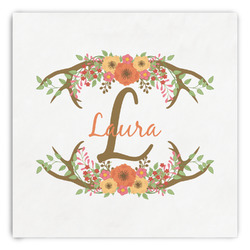 Floral Antler Paper Dinner Napkins (Personalized)