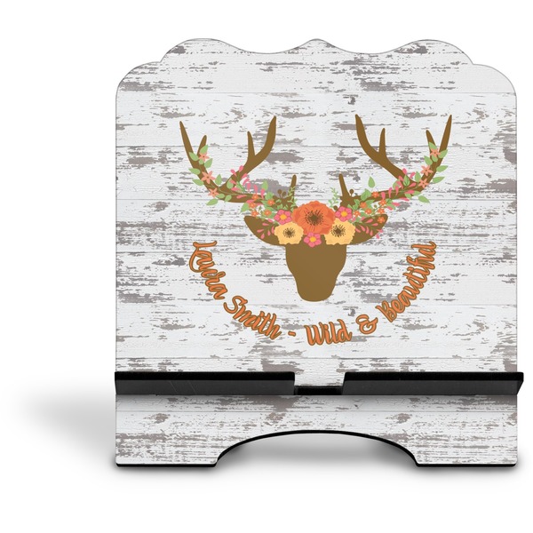 Floral Antler Stylized Tablet Stand - Front without iPad
