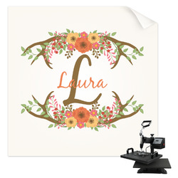 Floral Antler Sublimation Transfer - Youth / Women (Personalized)