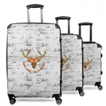 Floral Antler 3 Piece Luggage Set - 20" Carry On, 24" Medium Checked, 28" Large Checked (Personalized)