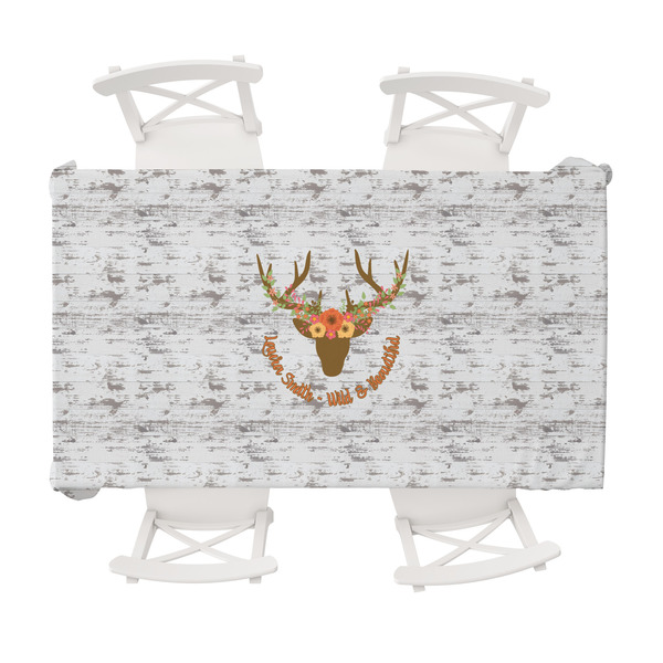 Custom Floral Antler Tablecloth - 58"x102" (Personalized)