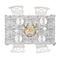 Floral Antler Tablecloths (58"x102") - TOP VIEW (with plates)