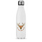 Floral Antler Water Bottle - 17 oz. - Stainless Steel - Full Color Printing (Personalized)