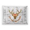 Floral Antler Rectangular Throw Pillow Case (Personalized)
