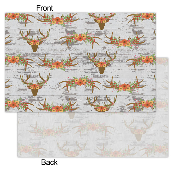 Floral Antler Tissue Paper - Heavyweight - Small - Front & Back