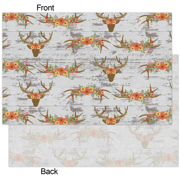 Floral Antler Tissue Paper - Heavyweight - XL - Front & Back