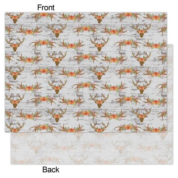 Floral Antler Tissue Paper - Lightweight - Large - Front & Back