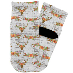 Floral Antler Toddler Ankle Socks