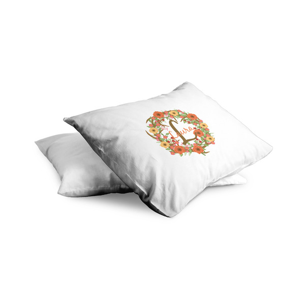 Floral Antler Toddler Pillow Case - TWO (partial print)