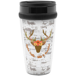 Floral Antler Acrylic Travel Mug without Handle (Personalized)