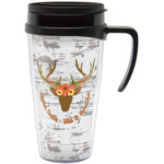 Floral Antler Acrylic Travel Mug with Handle (Personalized)