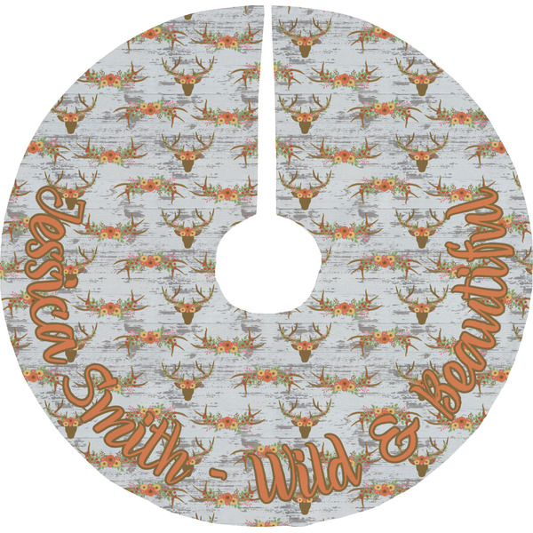 Custom Floral Antler Tree Skirt (Personalized)