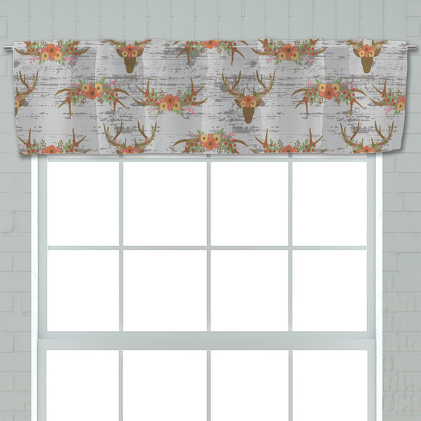 Floral Antler Valance - Closeup on window