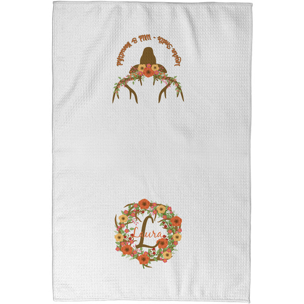 Floral Antler Waffle Towel - Partial Print - Approval Image