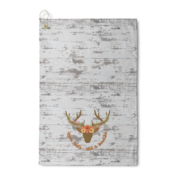 Floral Antler Waffle Weave Golf Towel (Personalized)