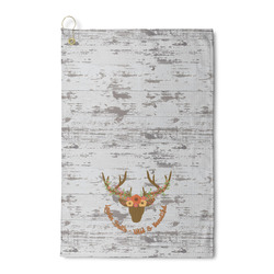 Floral Antler Waffle Weave Golf Towel (Personalized)