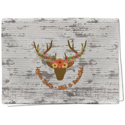 Floral Antler Kitchen Towel - Waffle Weave (Personalized)
