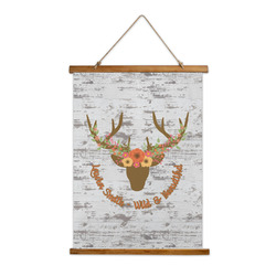 Floral Antler Wall Hanging Tapestry - Tall (Personalized)