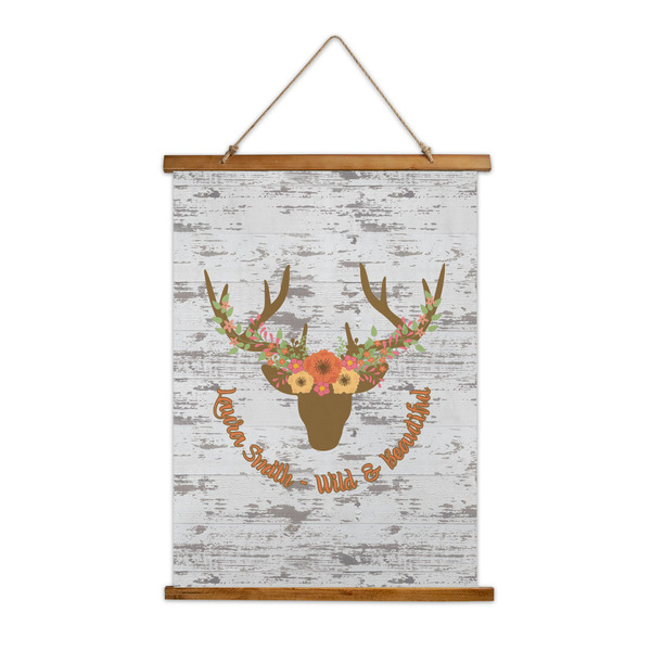 Custom Floral Antler Wall Hanging Tapestry (Personalized)