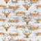 Floral Antler Wallpaper & Surface Covering (Water Activated 24"x 24" Sample)