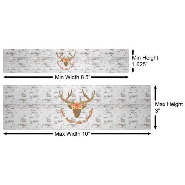 Floral Antler Water Bottle Labels w/ Dimensions