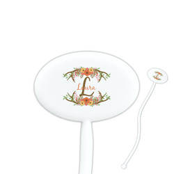 Floral Antler Oval Plastic Stir Sticks (Personalized)