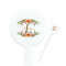Floral Antler 7" Round Plastic Stir Sticks - White - Double Sided (Personalized)