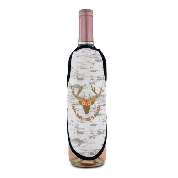 Floral Antler Wine Bottle Apron - IN CONTEXT