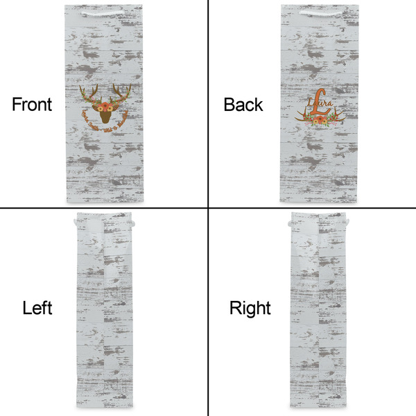 Floral Antler Wine Gift Bag - Gloss - Approval