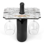Floral Antler Wine Bottle & Glass Holder (Personalized)