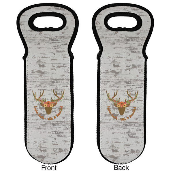 Floral Antler Wine Tote Front & Back