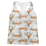 Floral Antler Womens Racerback Tank Top - Small