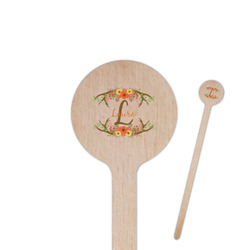 Floral Antler Round Wooden Stir Sticks (Personalized)