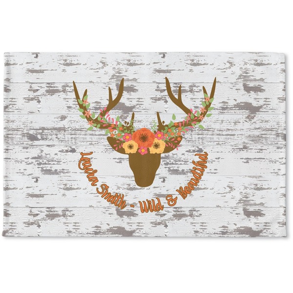 Custom Floral Antler Woven Mat (Personalized)