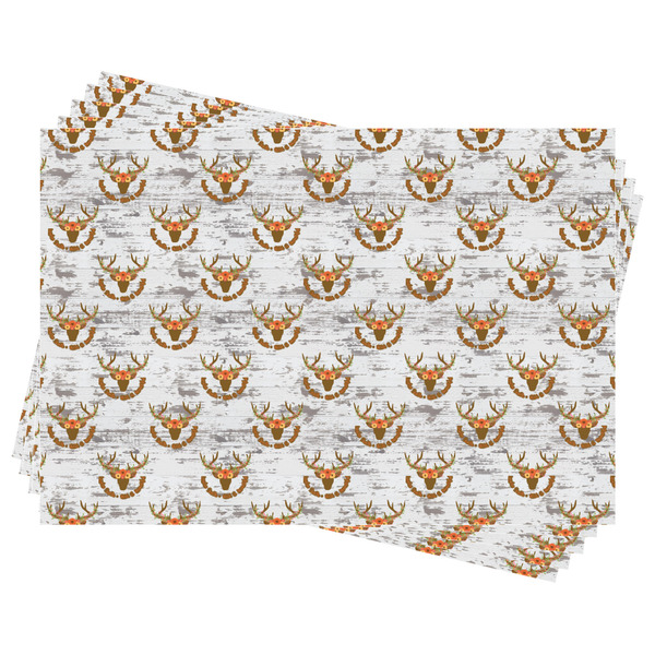 Floral Antler Wrapping Paper - Front & Back - Sheets Approval