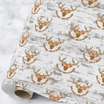 Floral Antler Wrapping Paper Roll - Large (Personalized)