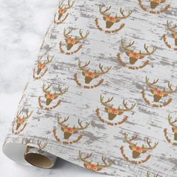 Floral Antler Wrapping Paper Roll - Large - Matte (Personalized)