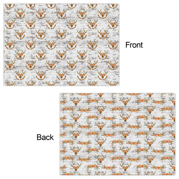 Floral Antler Wrapping Paper Sheet - Double Sided - Front & Back