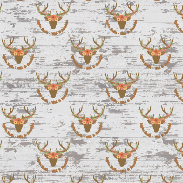 Floral Antler Wrapping Paper Square