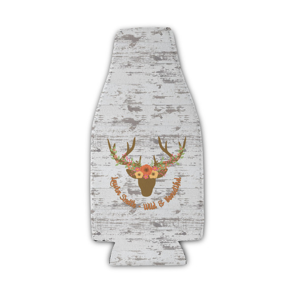 Floral Antler Zipper Bottle Cooler - Set of 4 - FRONT