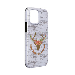 Floral Antler iPhone Case - Rubber Lined - iPhone 13 Mini (Personalized)