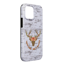 Floral Antler iPhone Case - Rubber Lined - iPhone 13 Pro Max (Personalized)