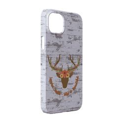 Floral Antler iPhone Case - Plastic - iPhone 14 Pro (Personalized)