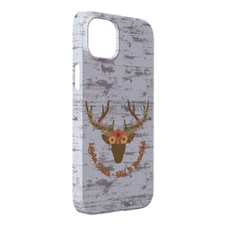 Floral Antler iPhone Case - Plastic - iPhone 14 Pro Max (Personalized)