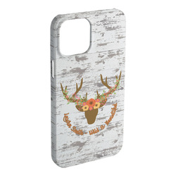 Floral Antler iPhone Case - Plastic - iPhone 15 Plus (Personalized)