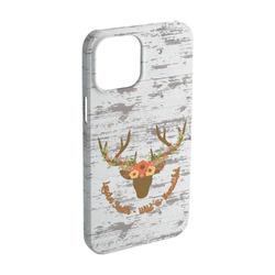 Floral Antler iPhone Case - Plastic - iPhone 15 Pro (Personalized)