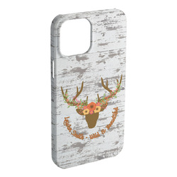 Floral Antler iPhone Case - Plastic - iPhone 15 Pro Max (Personalized)