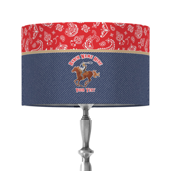 Custom Western Ranch 12" Drum Lamp Shade - Fabric (Personalized)