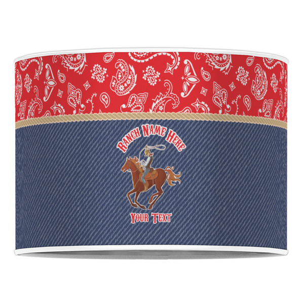 Western Ranch 16" Drum Lampshade - FRONT (Poly Film)