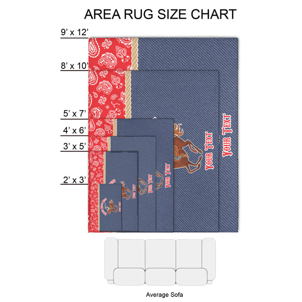 Western Ranch 2'x3' Indoor Area Rugs - Size Chart